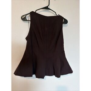 Zara Women's Burgundy Sleeveless Peplum Top Sz Medium
